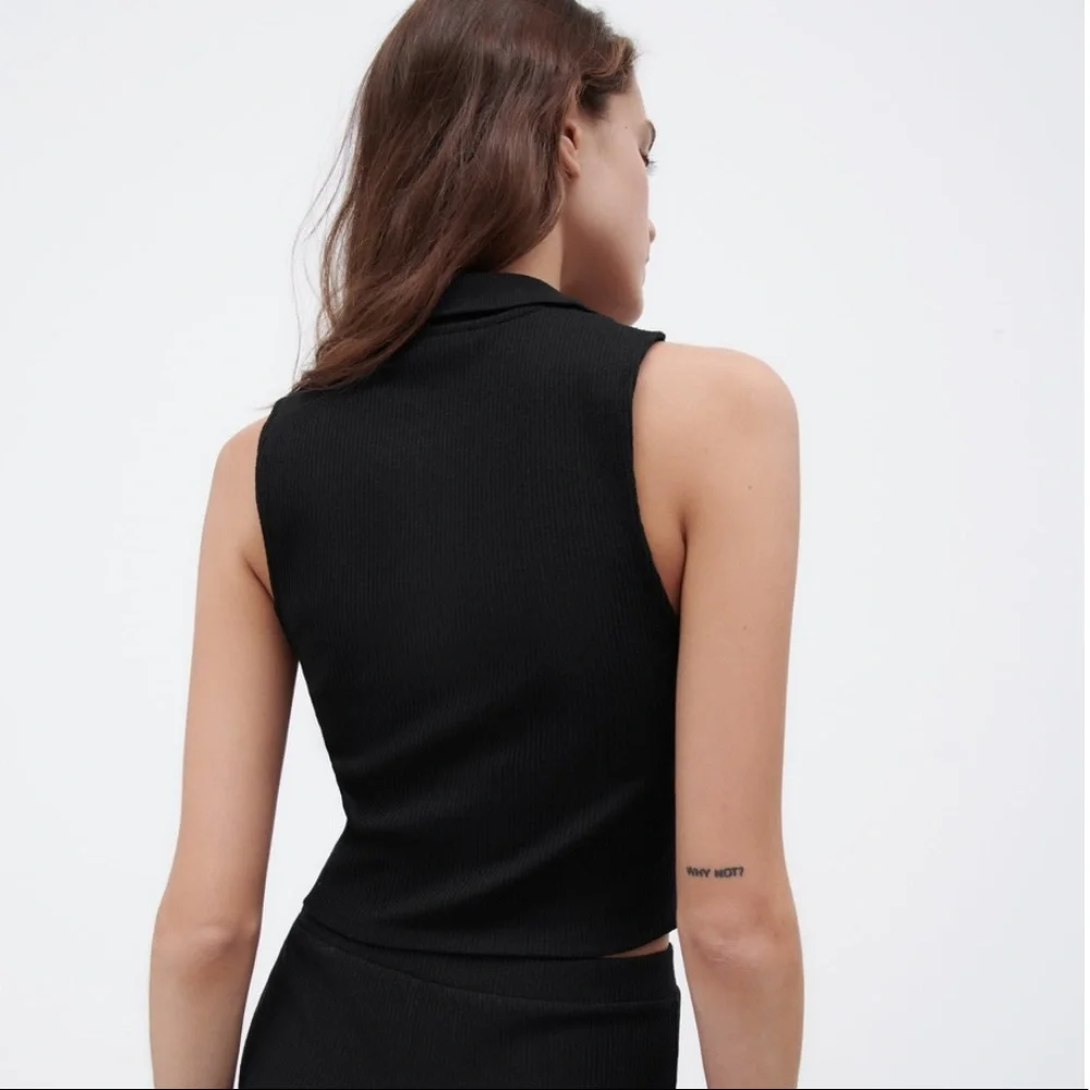 Zara Rib Polo with Gather Detail top - Picture 4 of 8